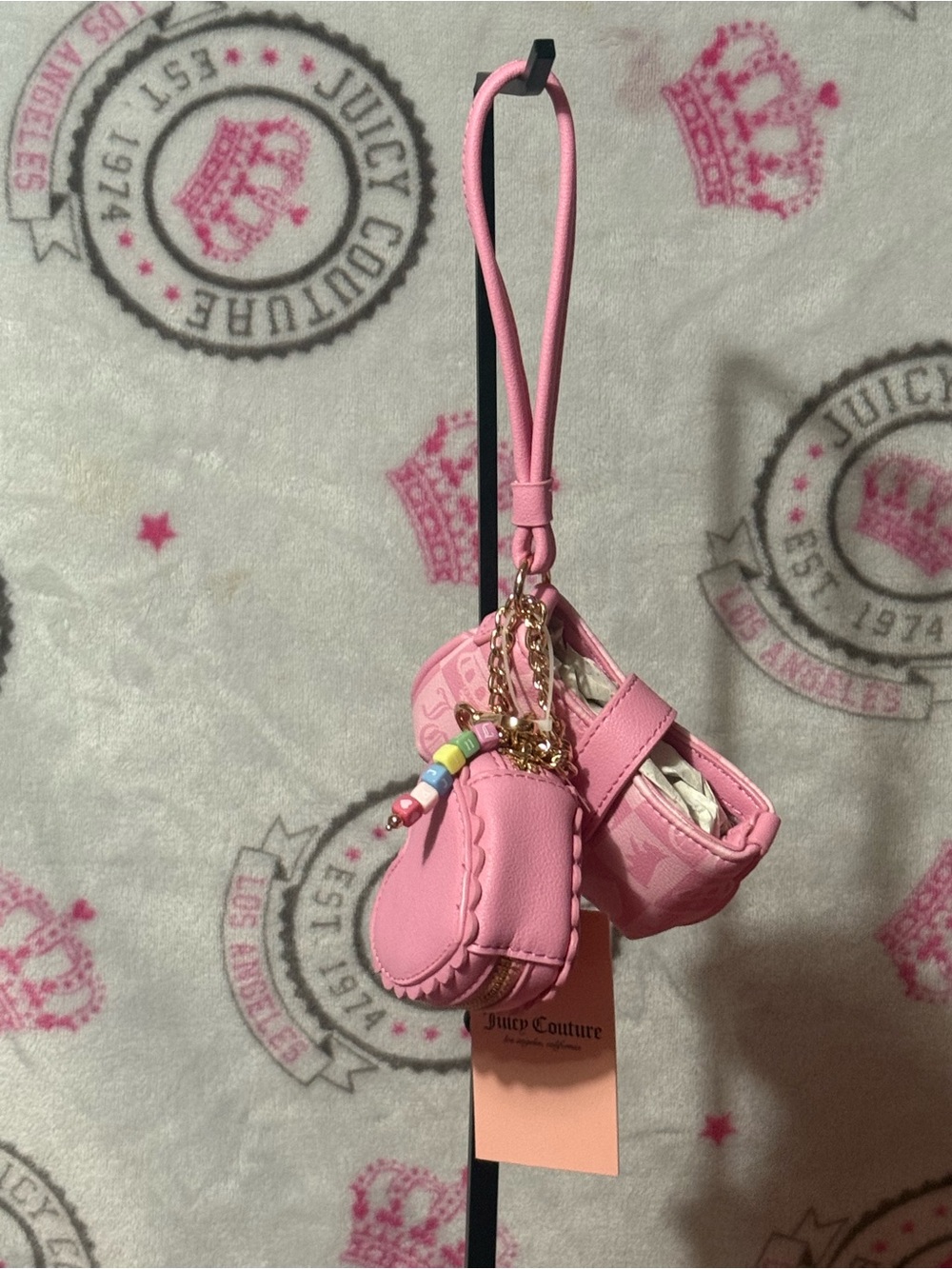 Juicy Couture Pink Mini Purse & Charm Keychain Set